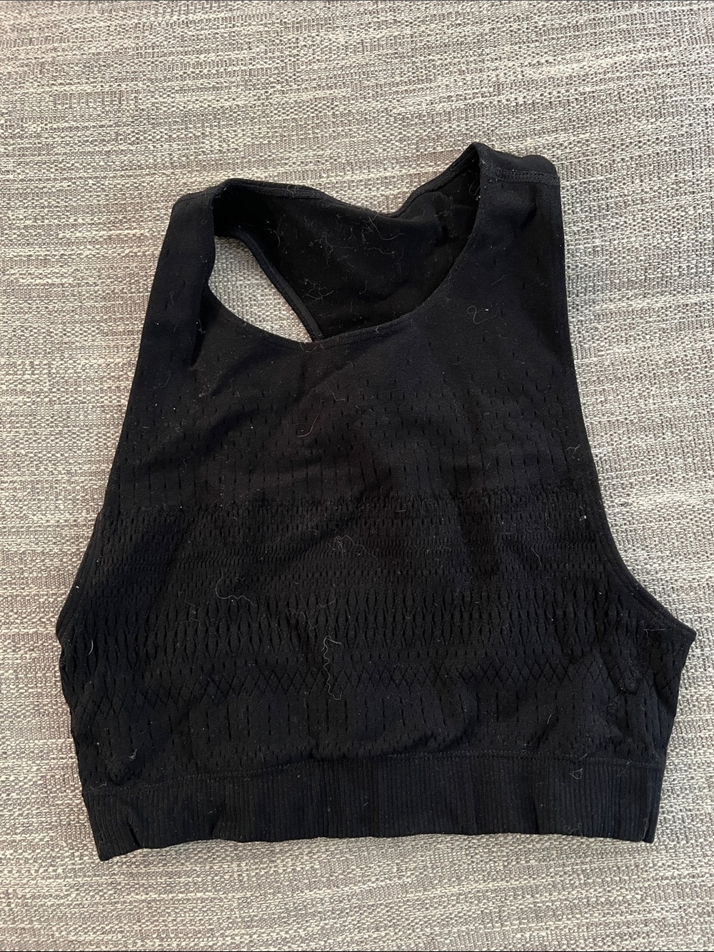 Fabletics Black Seamless Racerback Sports Bra